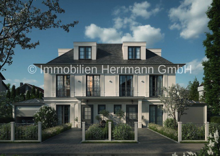 Visualisierung 1 M�nchen Doppelhaush�lfte Neubau Villenh�lfte in klassischer Architektur - Villa 2