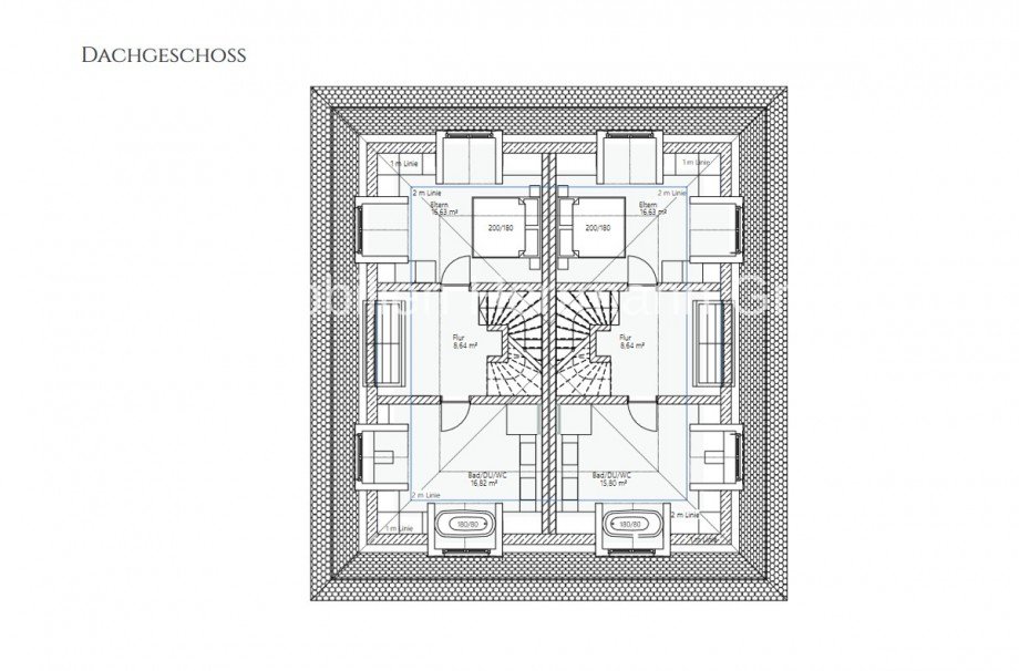 Planung - Dachgeschoss Doppelhaush�lfte M�nchen