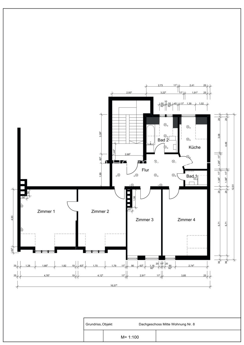 Grundriss Dachgeschosswohnung M�nchen